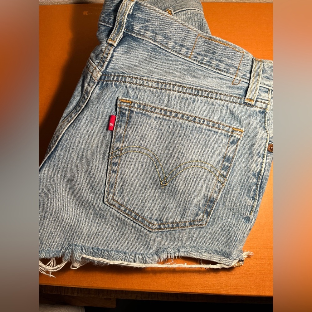 VINTAGE💋💋 ( RARE ) 💋💋LEVIS - 1990s Cutoff Blue jeans shorts 💋💋💋💋💋💋💋💋💋💋💋💋💋💋💋 - Picture 14 of 16